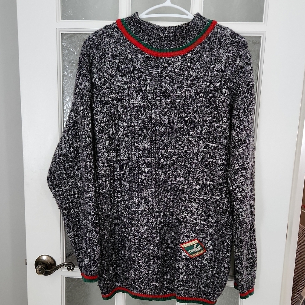 Vintage Esprit Black and Gray Cable Knit Sweater